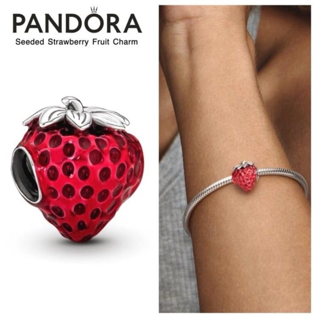 NWOT Strawberry Silver Pandora Charm